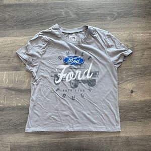 Ford Light Gray Logo Tee with Vintage Truck Graphic